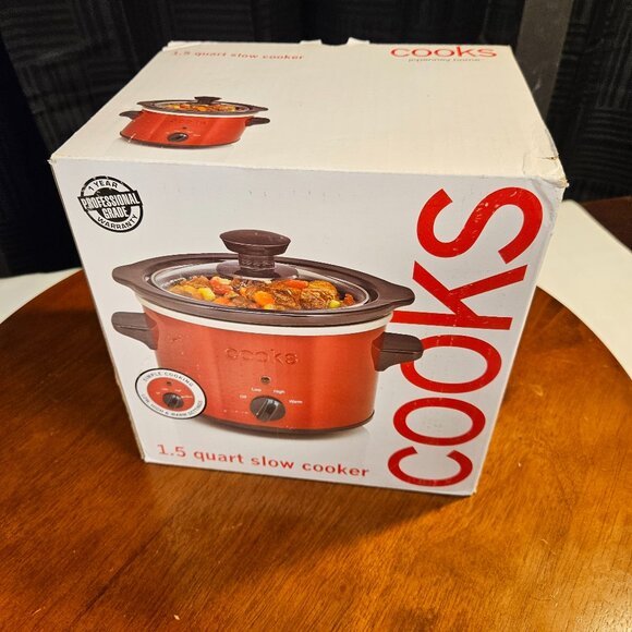 Cooks 1.5 Quart Slow Cooker Red - Picture 1 of 3
